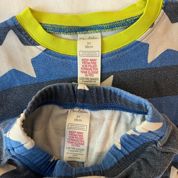 Mini Boden 3T Glow in the Dark Star Pajamas - Picture 2 of 2